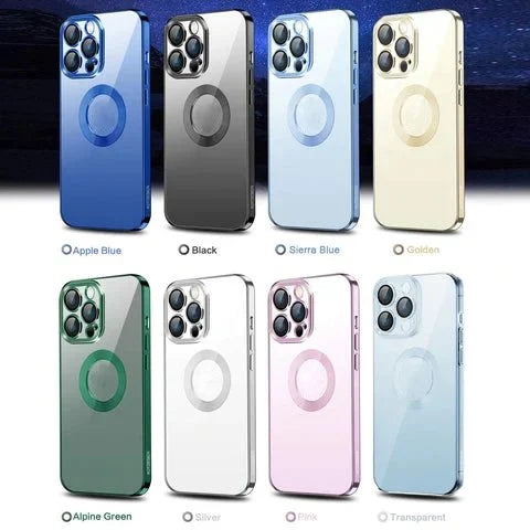 New Version 2.0 Transparent Electroplated iPhone Case With Camera Protector