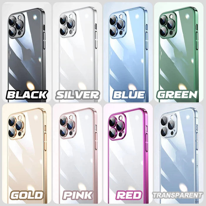 New Version 2.0 Transparent Electroplated iPhone Case With Camera Protector